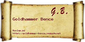 Goldhammer Bence névjegykártya