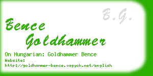 bence goldhammer business card
